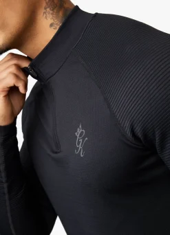 Gymwear<Gym King Sport Seamless Knit ¼ Zip Funnel Black