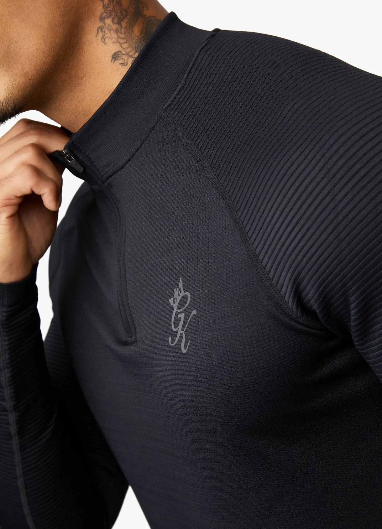 Gymwear<Gym King Sport Seamless Knit ¼ Zip Funnel Black