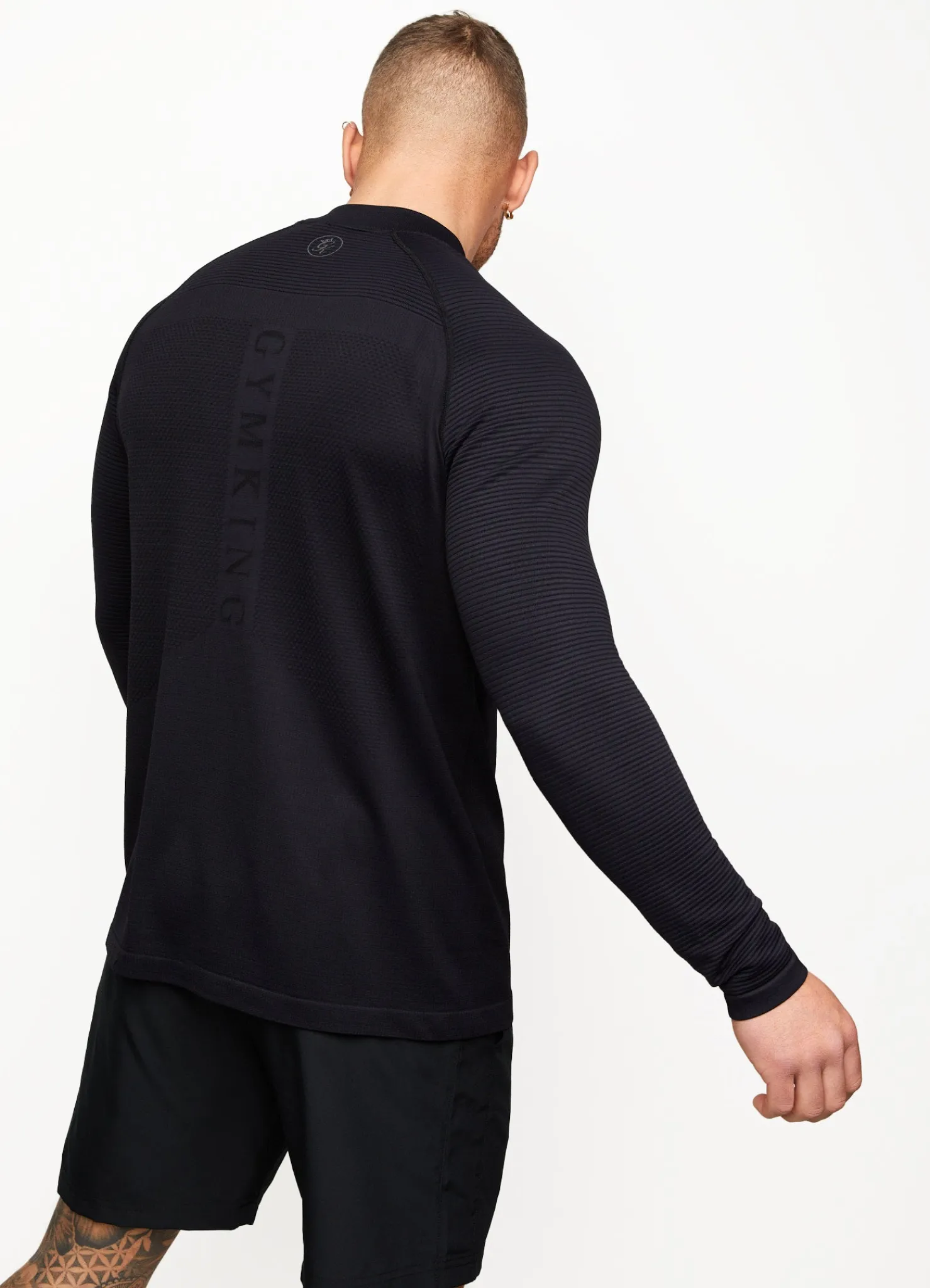 Gymwear<Gym King Sport Seamless Knit ¼ Zip Funnel Black