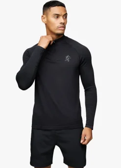 Gymwear<Gym King Sport Seamless Knit ¼ Zip Funnel Black