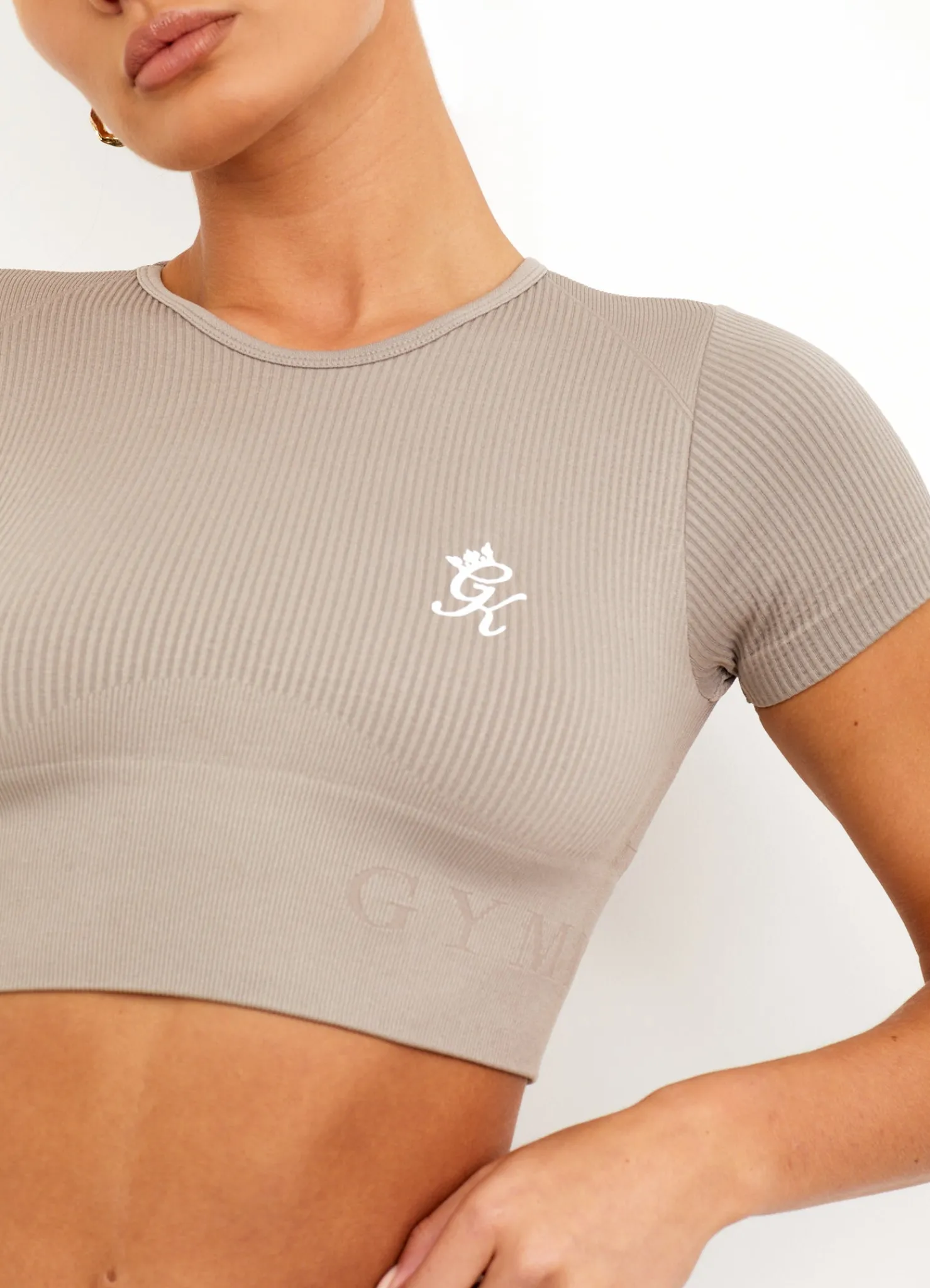 Gymwear<Gym King Sport Seamless Rib Ss Top Taupe