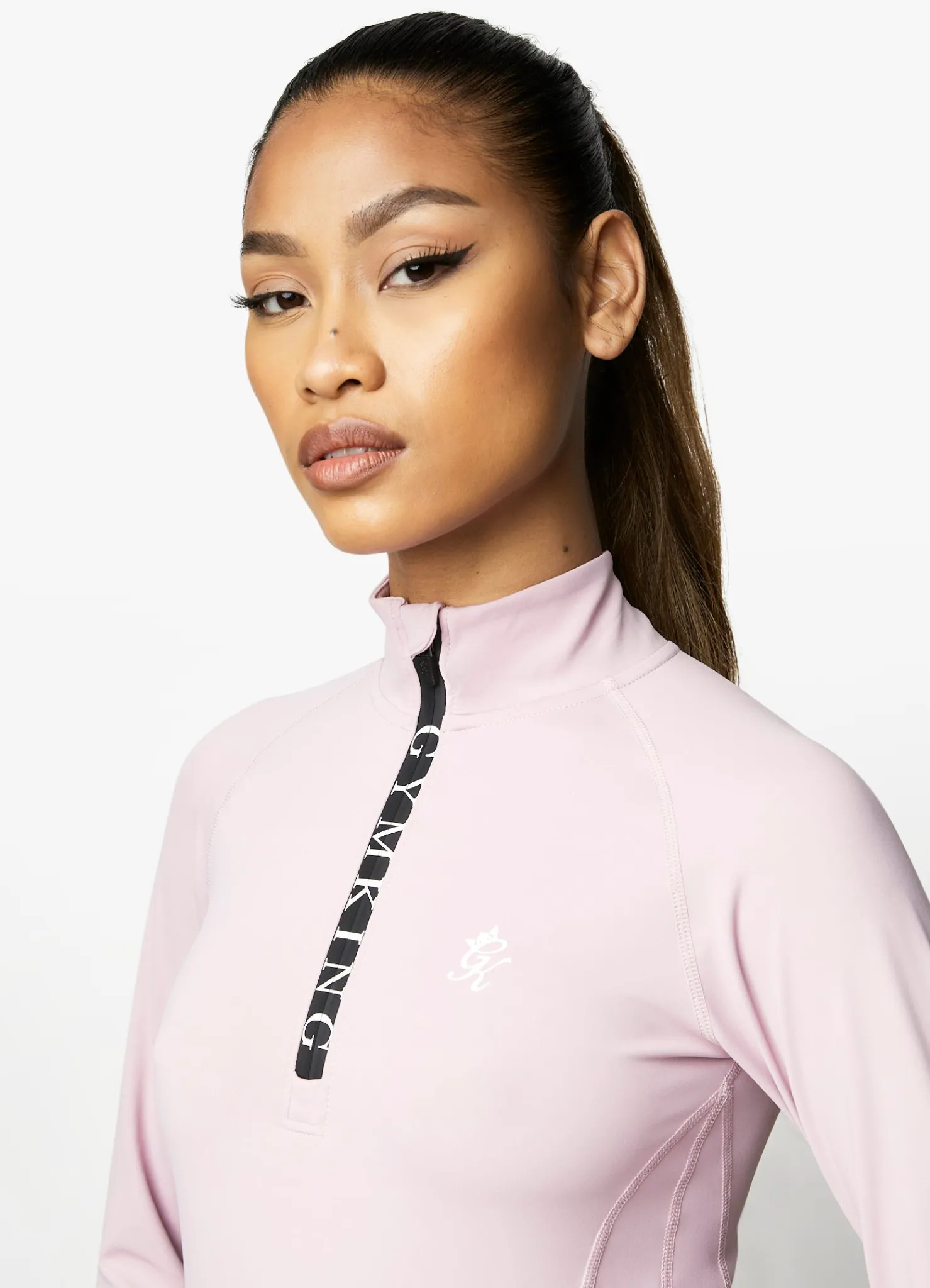 Tops & T-Shirts<Gym King Sports Taped Funnel Dusky Mauve