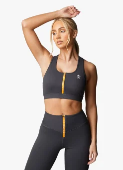 Gymwear<Gym King Stamina Texture Racer Back Bra Graphite/Golden Orange