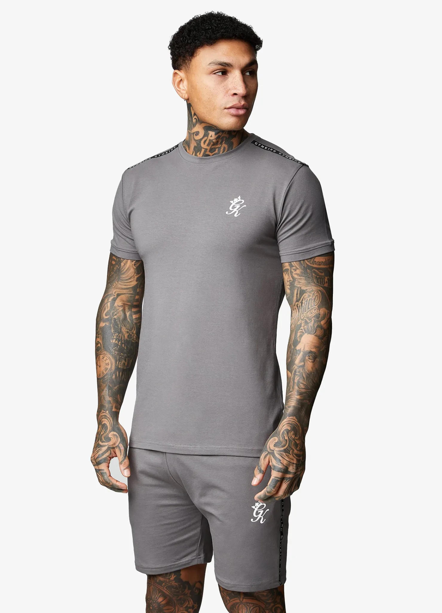 Twin Sets<Gym King Taped Jersey Tee Fossil Grey