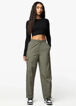 Co-Ords<Gym King Utility Rib Ls Crop Top Black