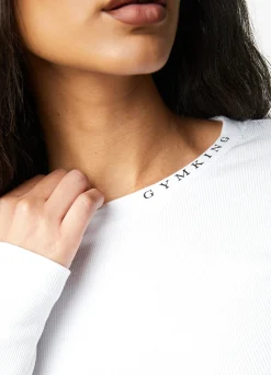 Co-Ords<Gym King Utility Rib Ls Crop Top White