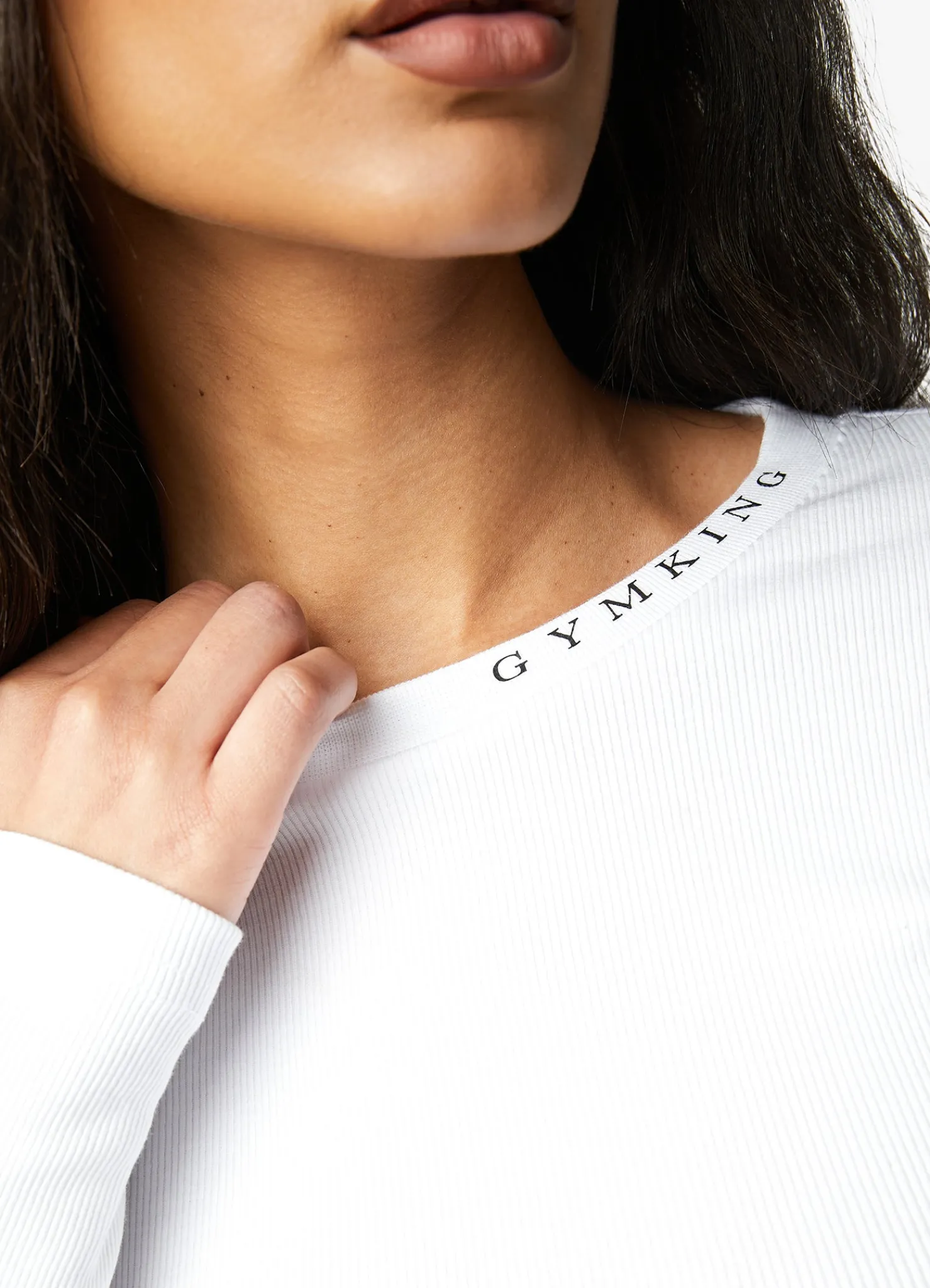 Co-Ords<Gym King Utility Rib Ls Crop Top White