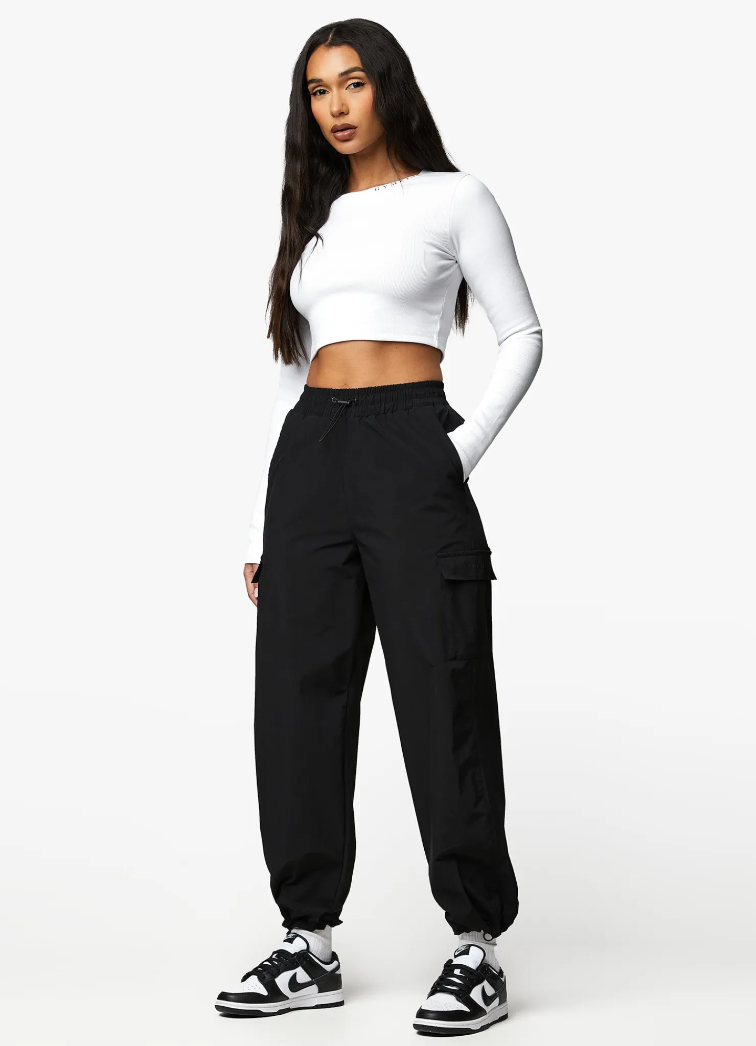Co-Ords<Gym King Utility Rib Ls Crop Top White
