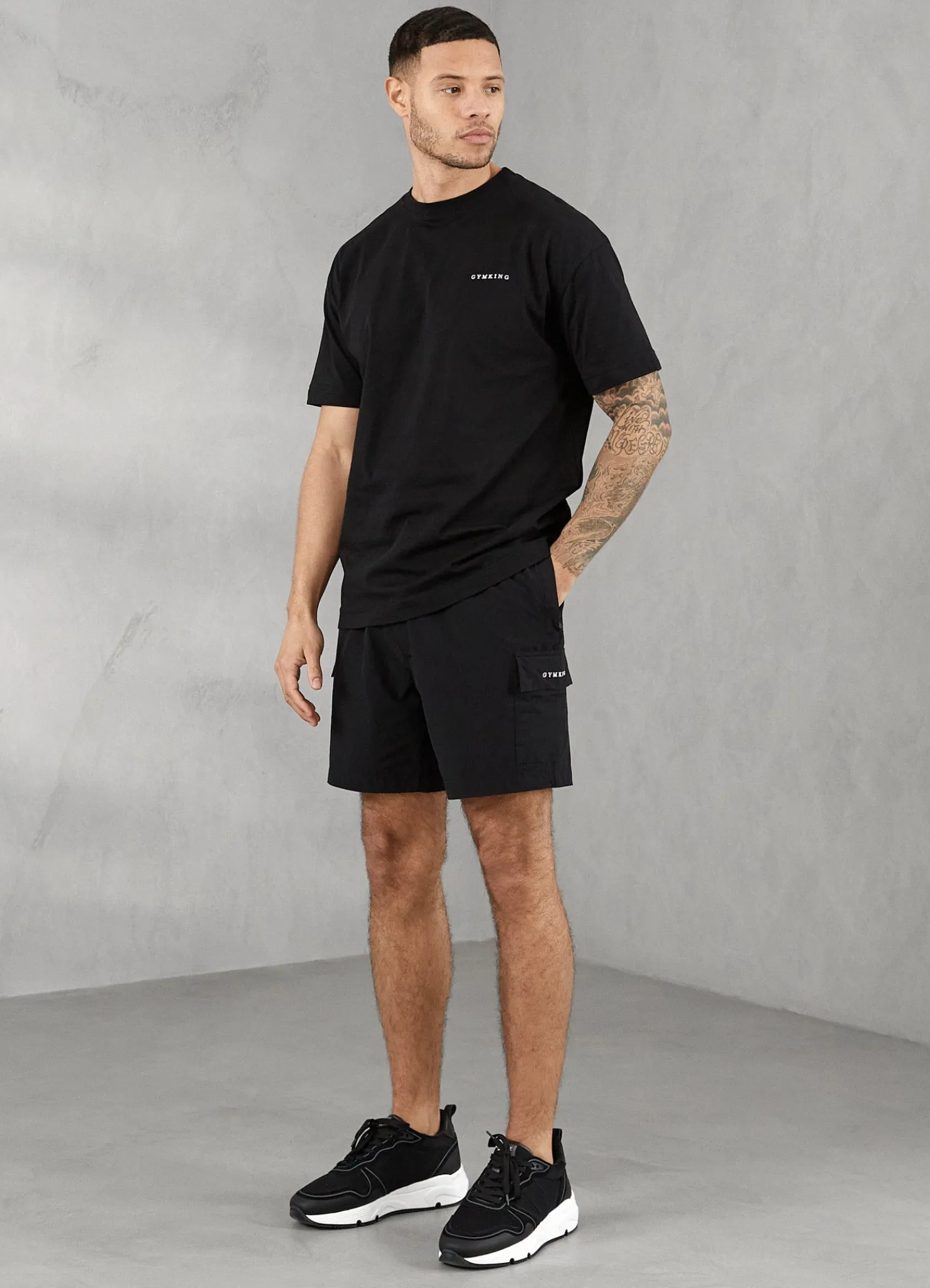 Twin Sets<Gym King Utility Woven Cargo Short Black