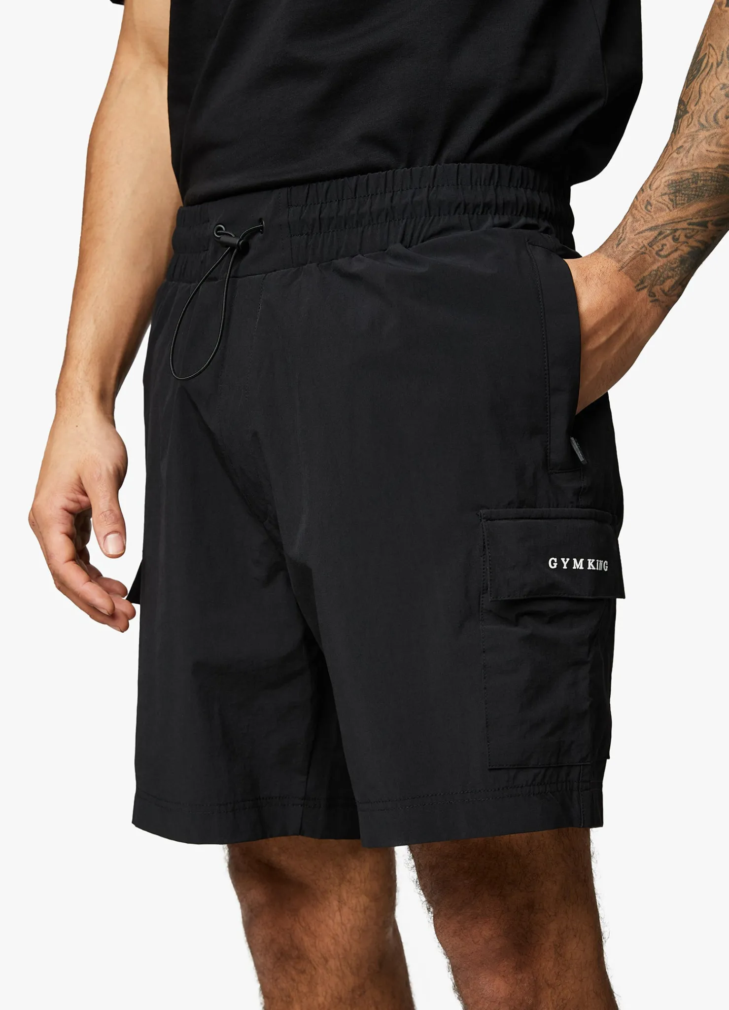 Twin Sets<Gym King Utility Woven Cargo Short Black