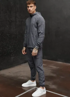 Tracksuit Tops<Gym King Utility Woven Hood Graphite