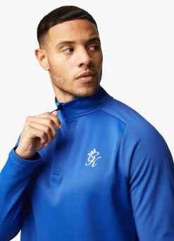 Gymwear<Gym King Velocity 1/4 Zip Funnel Electric Blue/Black