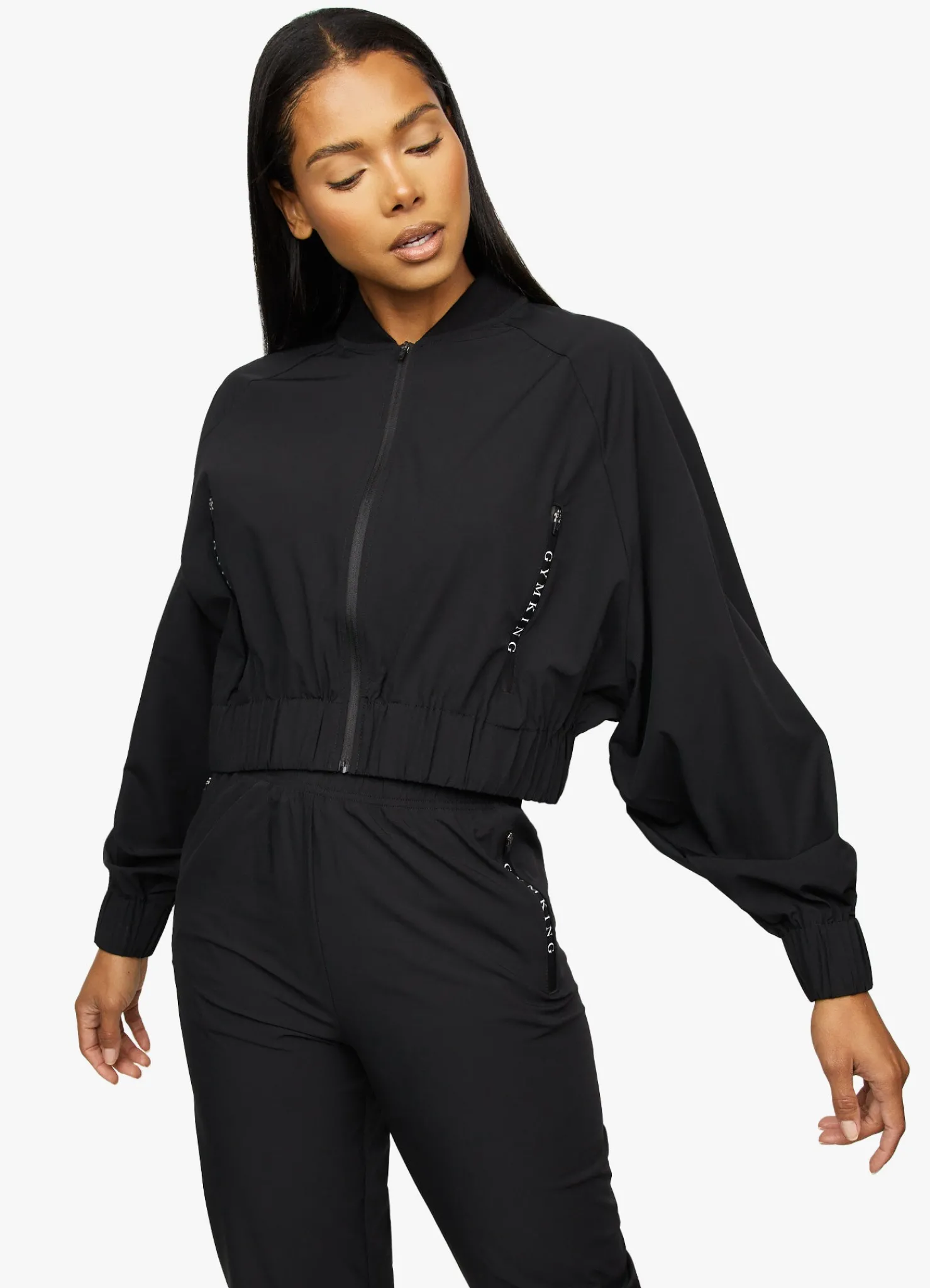 Outerwear<Gym King Woven Batwing Bomber Black