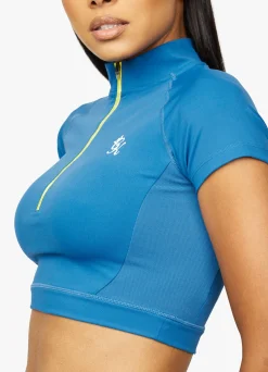 Gymwear<Gym King stamina 1/4 Zip Crop Tee Blue Sapphire/Lime