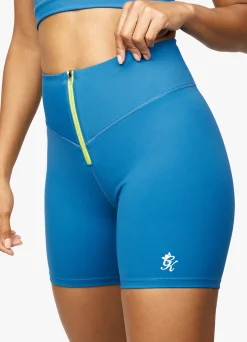 Gymwear<Gym King stamina Zip Front Cycle Short Blue Sapphire/Lime